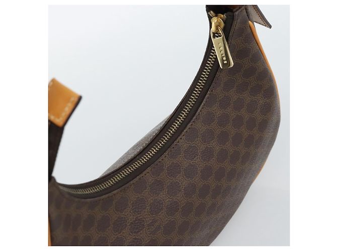 Céline CELINE Macadam Canvas Hand Bag PVC Leather Brown Gold - vista 6