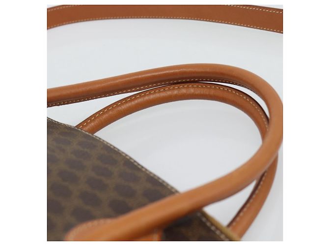 Céline CELINE Macadam Canvas Hand Bag PVC Leather 2way Brown Gold - vista 15