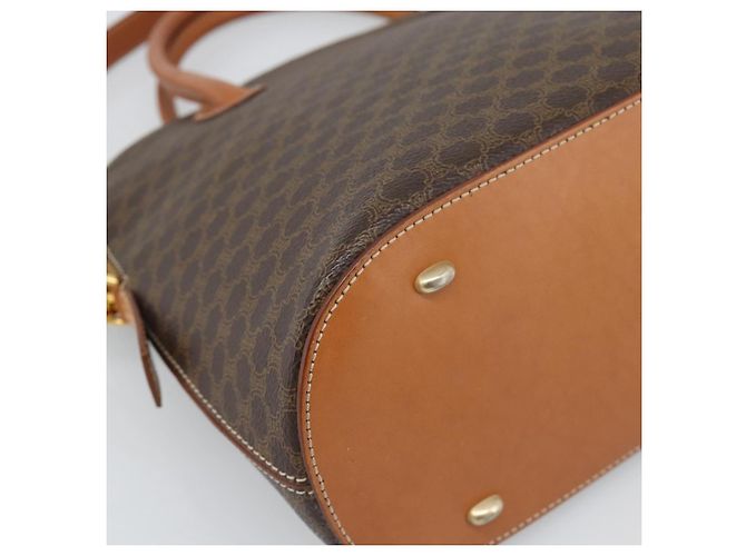 Céline CELINE Macadam Canvas Hand Bag PVC Leather 2way Brown Gold - vista 18