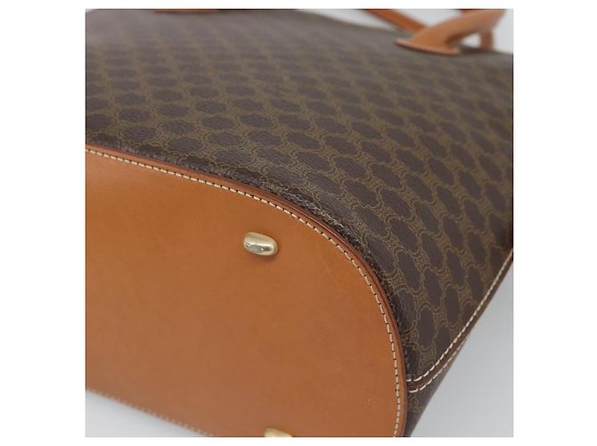 Céline CELINE Macadam Canvas Hand Bag PVC Leather 2way Brown Gold - vista 19