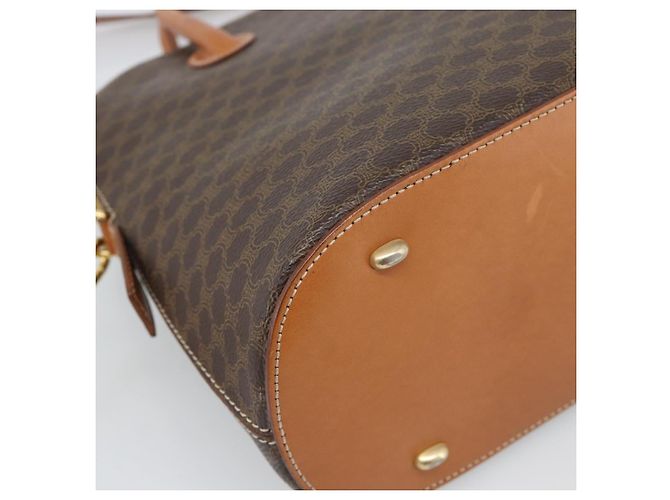 Céline CELINE Macadam Canvas Hand Bag PVC Leather 2way Brown Gold - vista 20