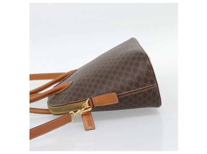 Céline CELINE Macadam Canvas Hand Bag PVC Leather 2way Brown Gold - vista 4