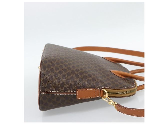 Céline CELINE Macadam Canvas Hand Bag PVC Leather 2way Brown Gold - vista 5