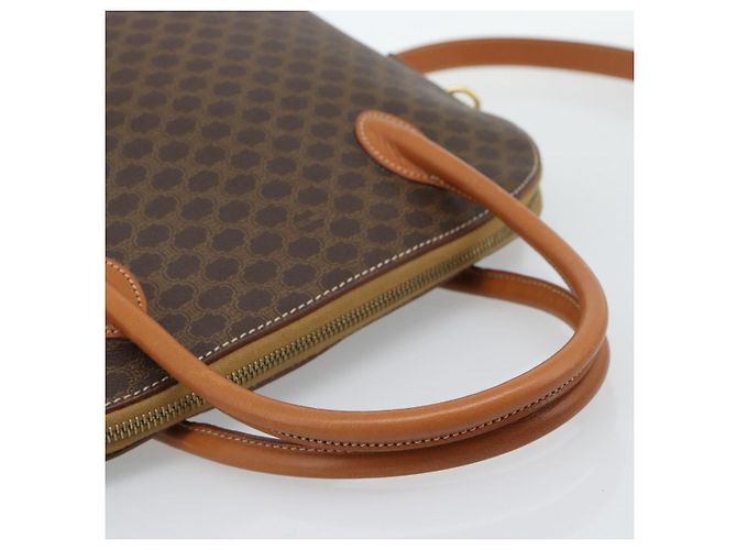 Céline CELINE Macadam Canvas Hand Bag PVC Leather 2way Brown Gold - vista 8