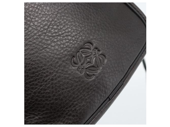 LOEWE Anagram Shoulder Bag Leather Brown Silver - vista 17