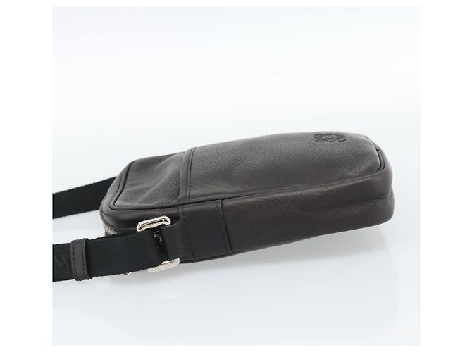 LOEWE Anagram Shoulder Bag Leather Brown Silver - vista 3