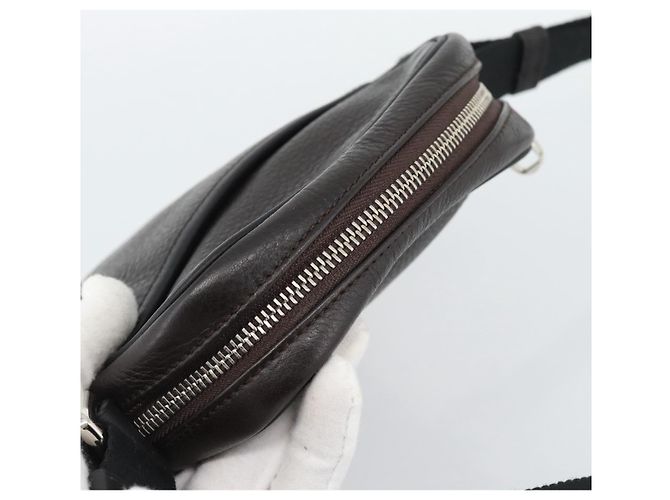 LOEWE Anagram Shoulder Bag Leather Brown Silver - vista 6
