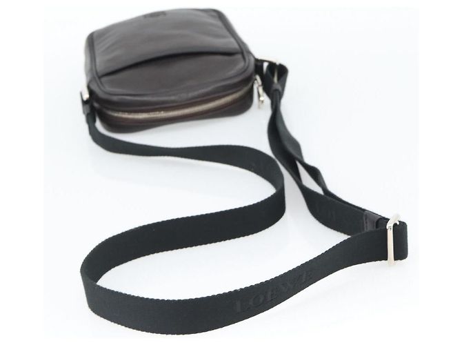 LOEWE Anagram Shoulder Bag Leather Brown Silver - vista 7