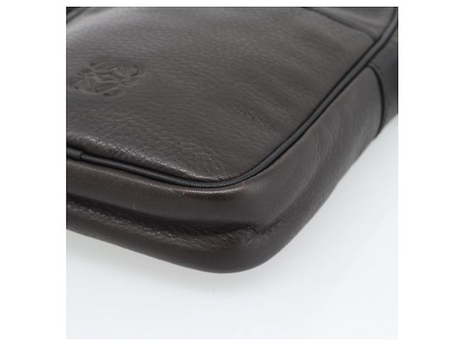 LOEWE Anagram Shoulder Bag Leather Brown Silver - vista 9
