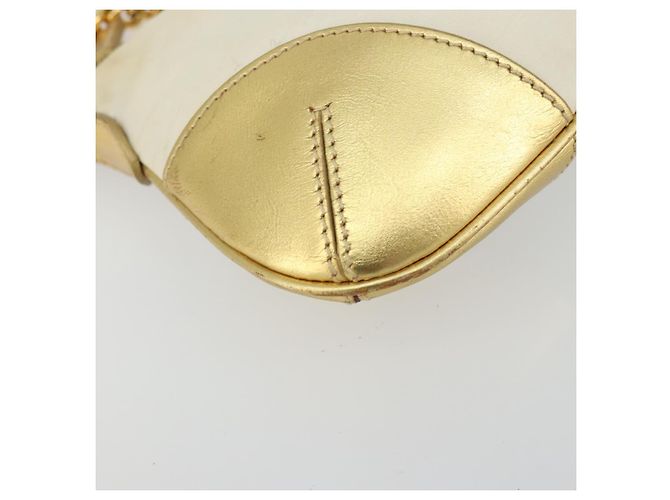 PRADA Chain Shoulder Bag Nylon White Gold - vista 14