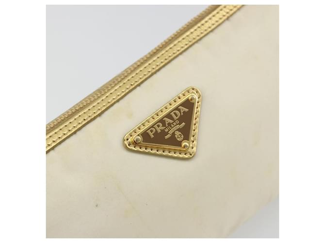 PRADA Chain Shoulder Bag Nylon White Gold - vista 17