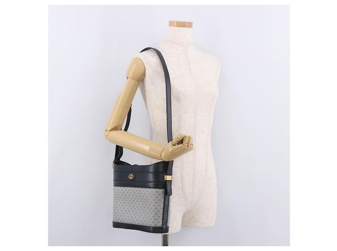 GUCCI Micro GG Supreme Shoulder Bag PVC Navy Gold 001 109 0579 - vista 23