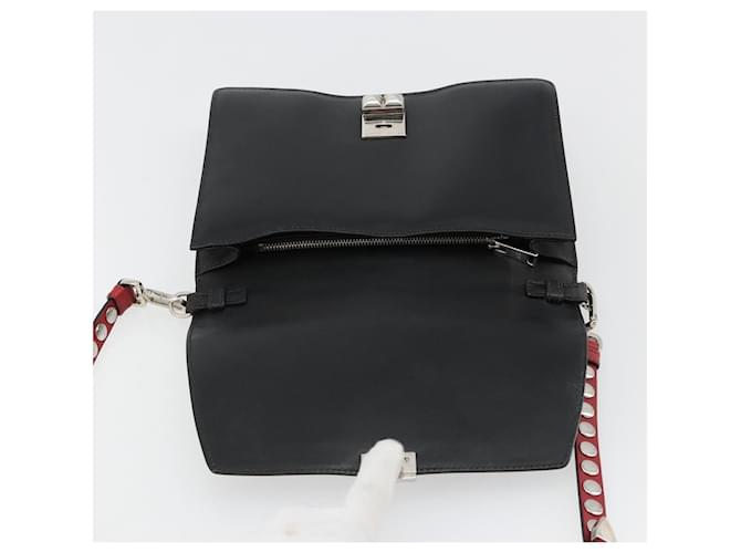 PRADA Electra Studs Shoulder Bag Leather Black Silver - vista 20