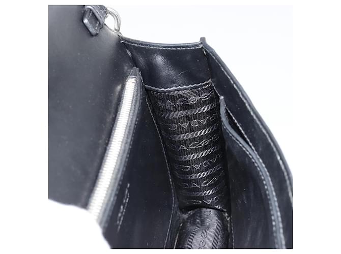 PRADA Electra Studs Shoulder Bag Leather Black Silver - vista 22