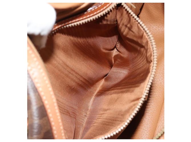 Céline CELINE Macadam Canvas Hand Bag PVC Leather Brown Gold - vista 11