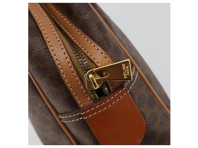 Céline CELINE Macadam Canvas Hand Bag PVC Leather Brown Gold - vista 18