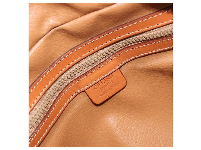 Céline CELINE Macadam Canvas Hand Bag PVC Leather Brown Gold - vista 19