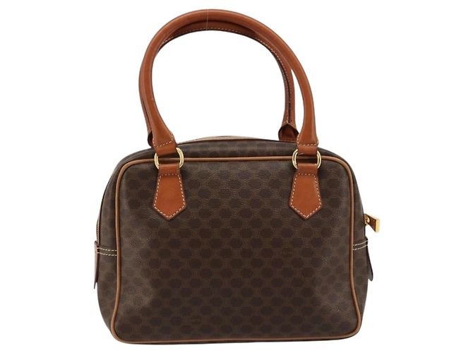 Céline CELINE Macadam Canvas Hand Bag PVC Leather Brown Gold - vista 2