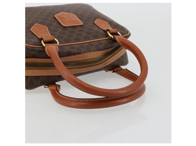 Céline CELINE Macadam Canvas Hand Bag PVC Leather Brown Gold - vista 7
