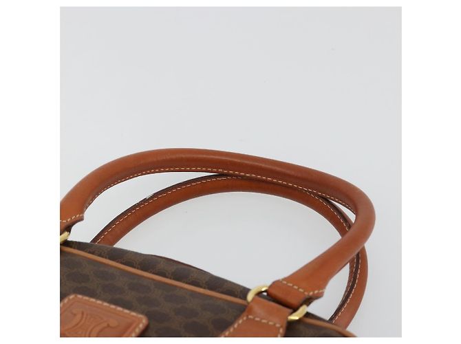 Céline CELINE Macadam Canvas Hand Bag PVC Leather Brown Gold - vista 8