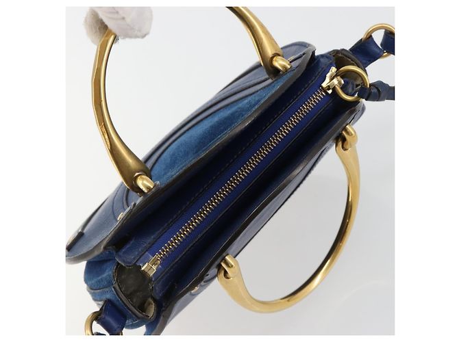 Chloé Chloe Pixy Hand Bag Leather 2way Black Gold - vista 6