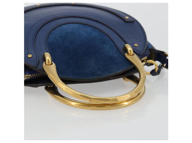 Chloé Chloe Pixy Hand Bag Leather 2way Black Gold - vista 7