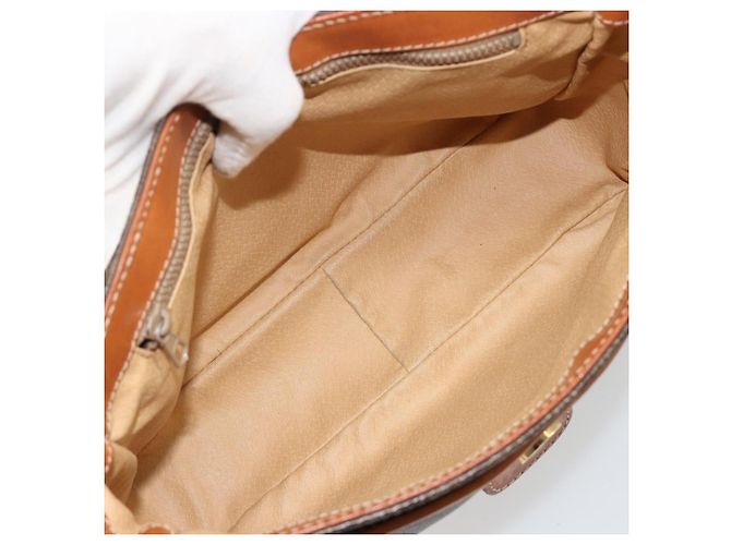 Céline CELINE Macadam Canvas Shoulder Bag PVC Leather Brown Gold - vista 10