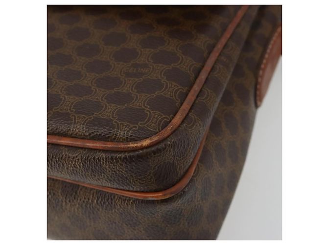 Céline CELINE Macadam Canvas Shoulder Bag PVC Leather Brown Gold - vista 14