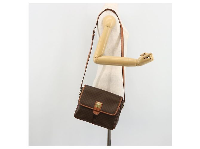 Céline CELINE Macadam Canvas Shoulder Bag PVC Leather Brown Gold - vista 24