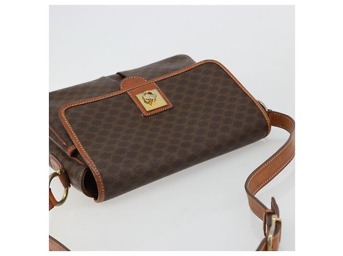 Céline CELINE Macadam Canvas Shoulder Bag PVC Leather Brown Gold - vista 6