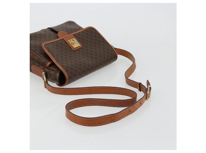 Céline CELINE Macadam Canvas Shoulder Bag PVC Leather Brown Gold - vista 7