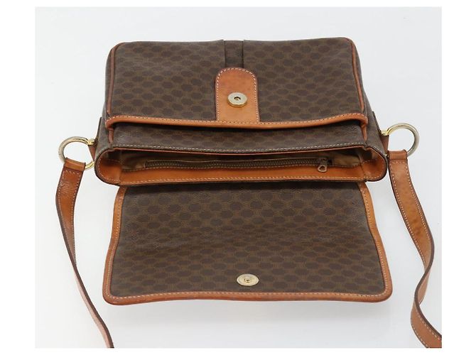 Céline CELINE Macadam Canvas Shoulder Bag PVC Leather Brown Gold - vista 9