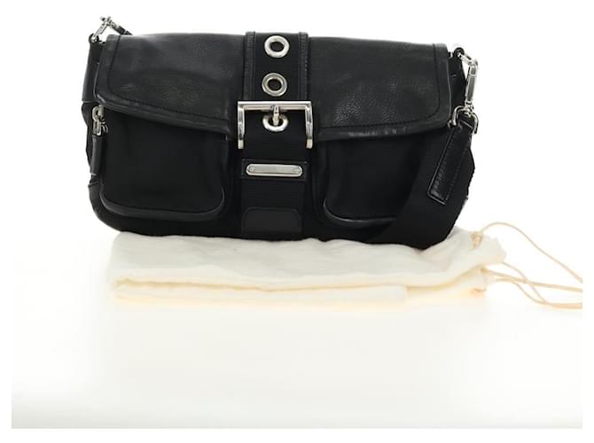 PRADA Shoulder Bag Nylon Black Silver - vista 12