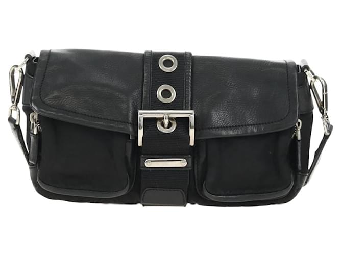 PRADA Shoulder Bag Nylon Black Silver - vista 13