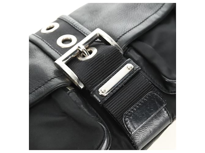 PRADA Shoulder Bag Nylon Black Silver - vista 19