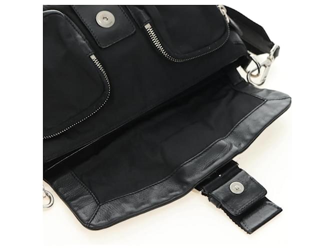 PRADA Shoulder Bag Nylon Black Silver - vista 20