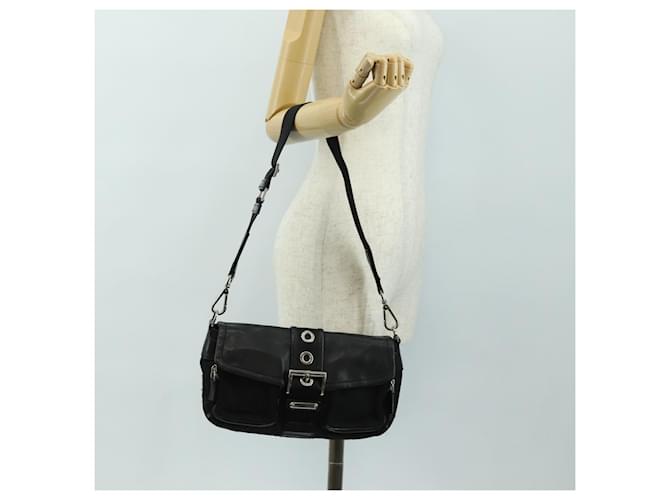 PRADA Shoulder Bag Nylon Black Silver - vista 28