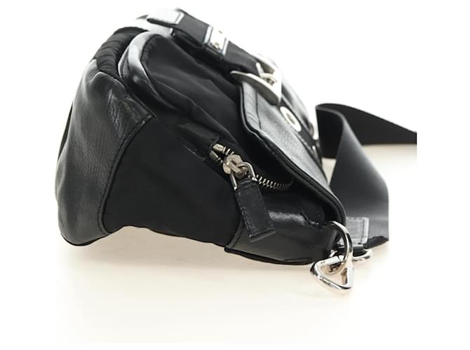 PRADA Shoulder Bag Nylon Black Silver - vista 4