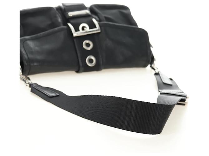 PRADA Shoulder Bag Nylon Black Silver - vista 7