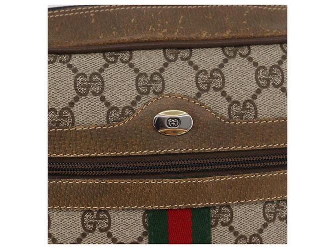 GUCCI GG Supreme Web Sherry Line Bag PVC Beige Gold 56 02 005 - vista 19