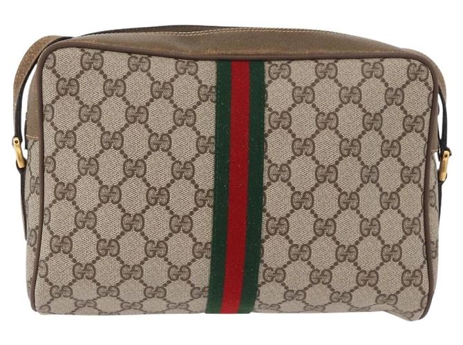 GUCCI GG Supreme Web Sherry Line Bag PVC Beige Gold 56 02 005 - vista 2