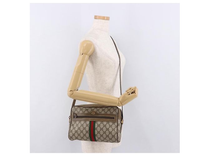 GUCCI GG Supreme Web Sherry Line Bag PVC Beige Gold 56 02 005 - vista 25
