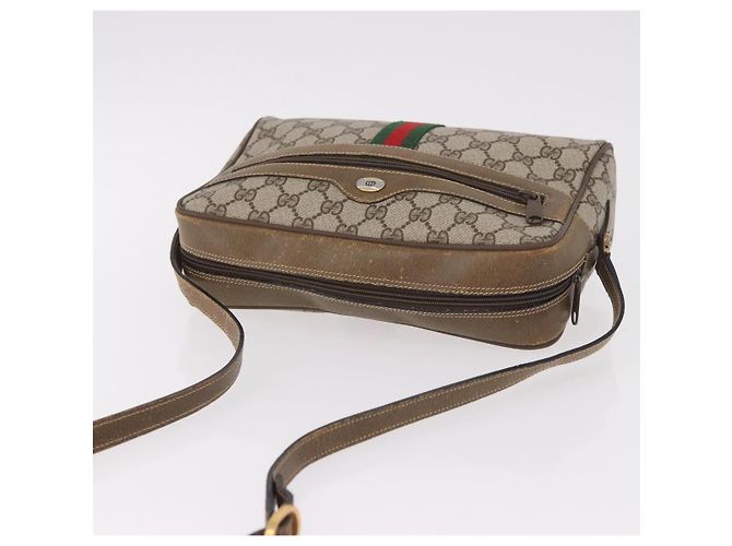GUCCI GG Supreme Web Sherry Line Bag PVC Beige Gold 56 02 005 - vista 6