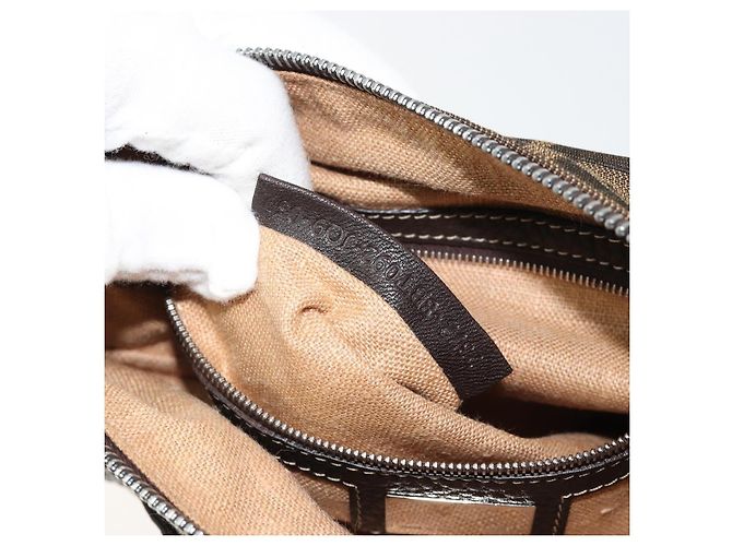 FENDI Zucca Canvas Celeria Shoulder Bag Black Brown - vista 12