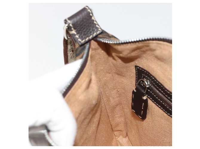 FENDI Zucca Canvas Celeria Shoulder Bag Black Brown - vista 20