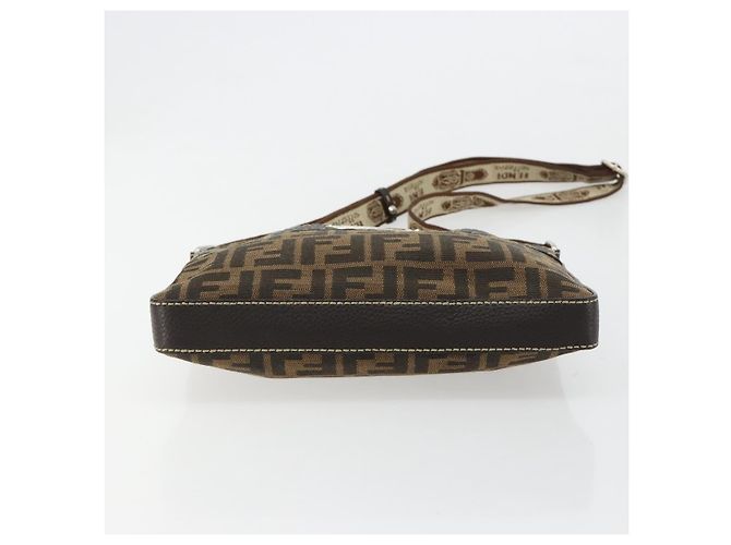 FENDI Zucca Canvas Celeria Shoulder Bag Black Brown - vista 5