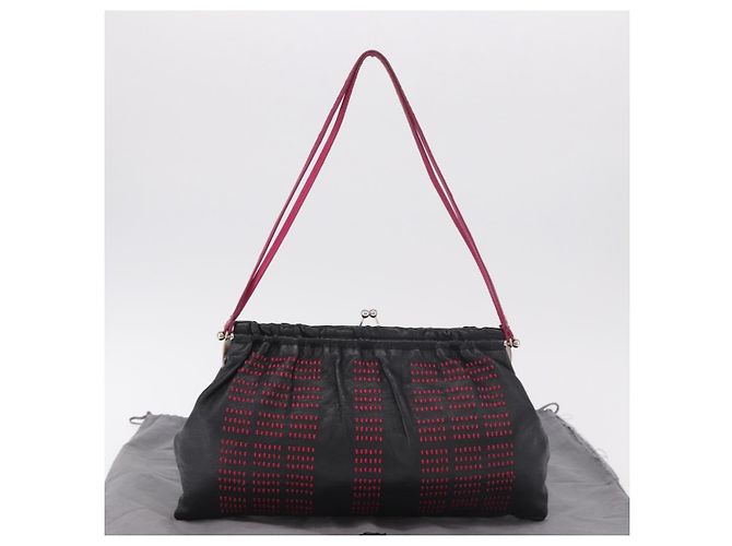 Miu Miu Shoulder Bag Leather Black Silver - vista 12