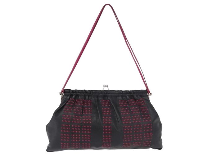 Miu Miu Shoulder Bag Leather Black Silver - vista 13