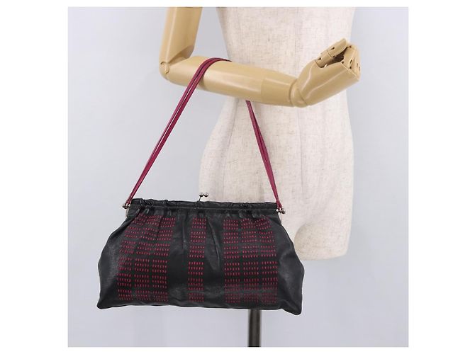 Miu Miu Shoulder Bag Leather Black Silver - vista 23