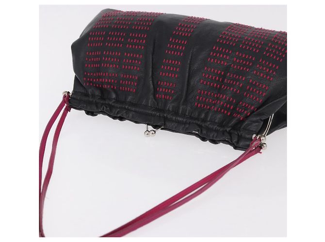 Miu Miu Shoulder Bag Leather Black Silver - vista 6